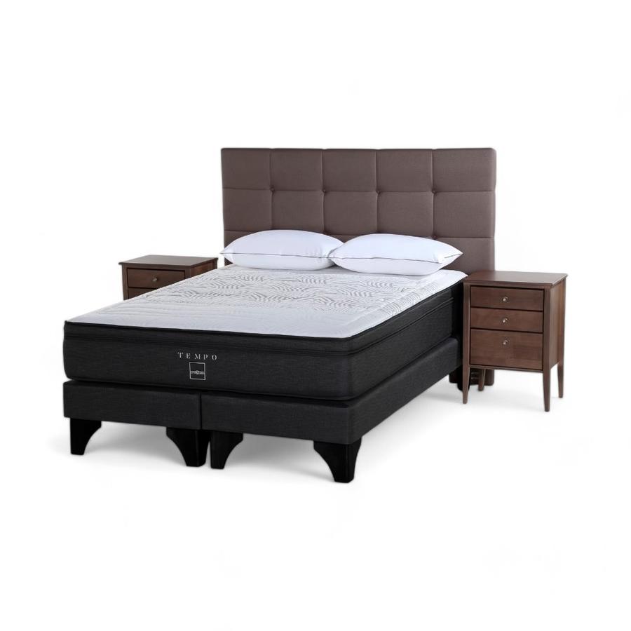 Set Rosen Tempo 2 Plazas Base Div + Issey Café + Almohada