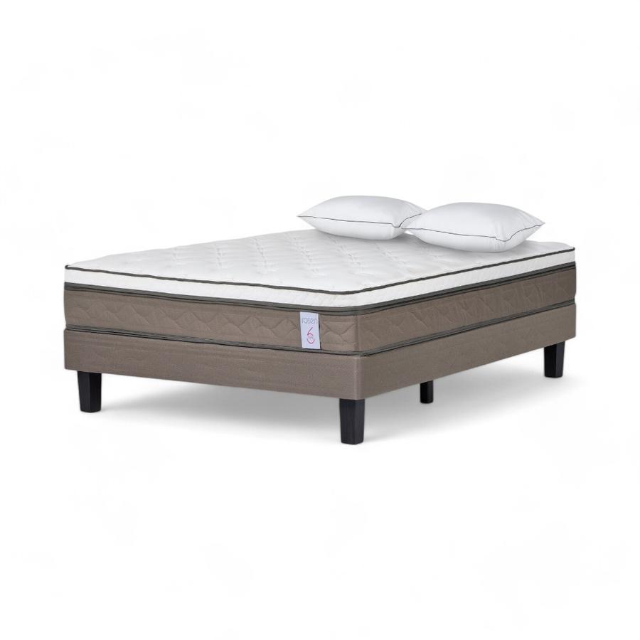 Cama Rosen New Style 6 2 Plazas Base Normal + Almohada Extra