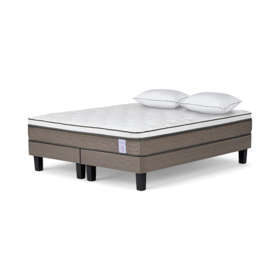 Cama Rosen New Style 6 2 Plazas Base Div + Almohada Extra