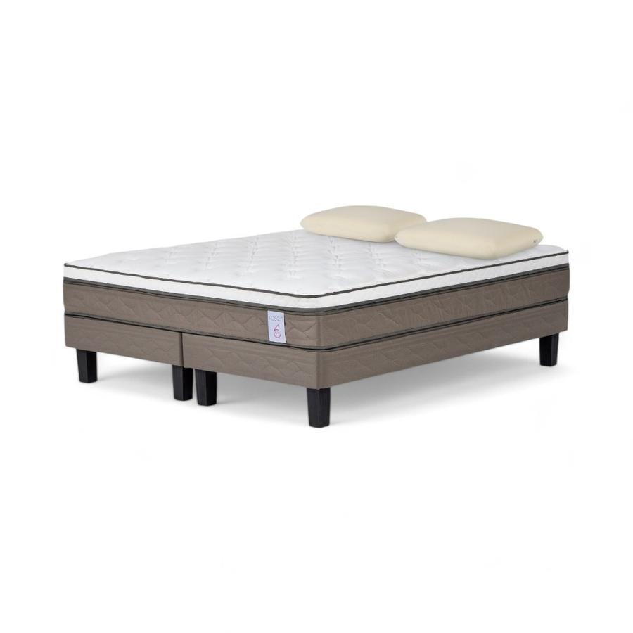 Cama Rosen New Style 6 2 Plazas Base Div +Almohada MemoryMax