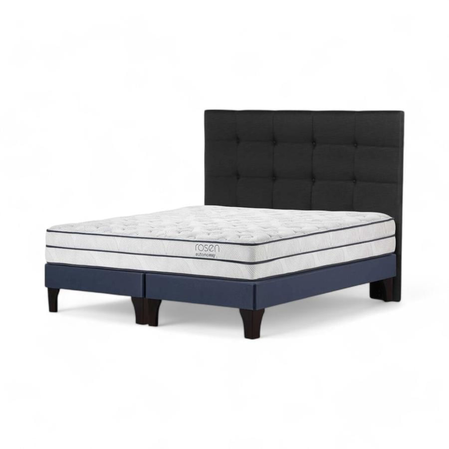 Cama Rosen Autonomy Sky 2 Plazas + Respaldo Issey Negro
