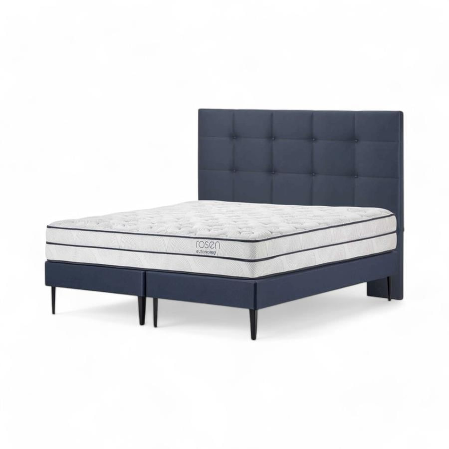 Cama Rosen Autonomy Sky 2 Plazas + Respaldo Issey Azul