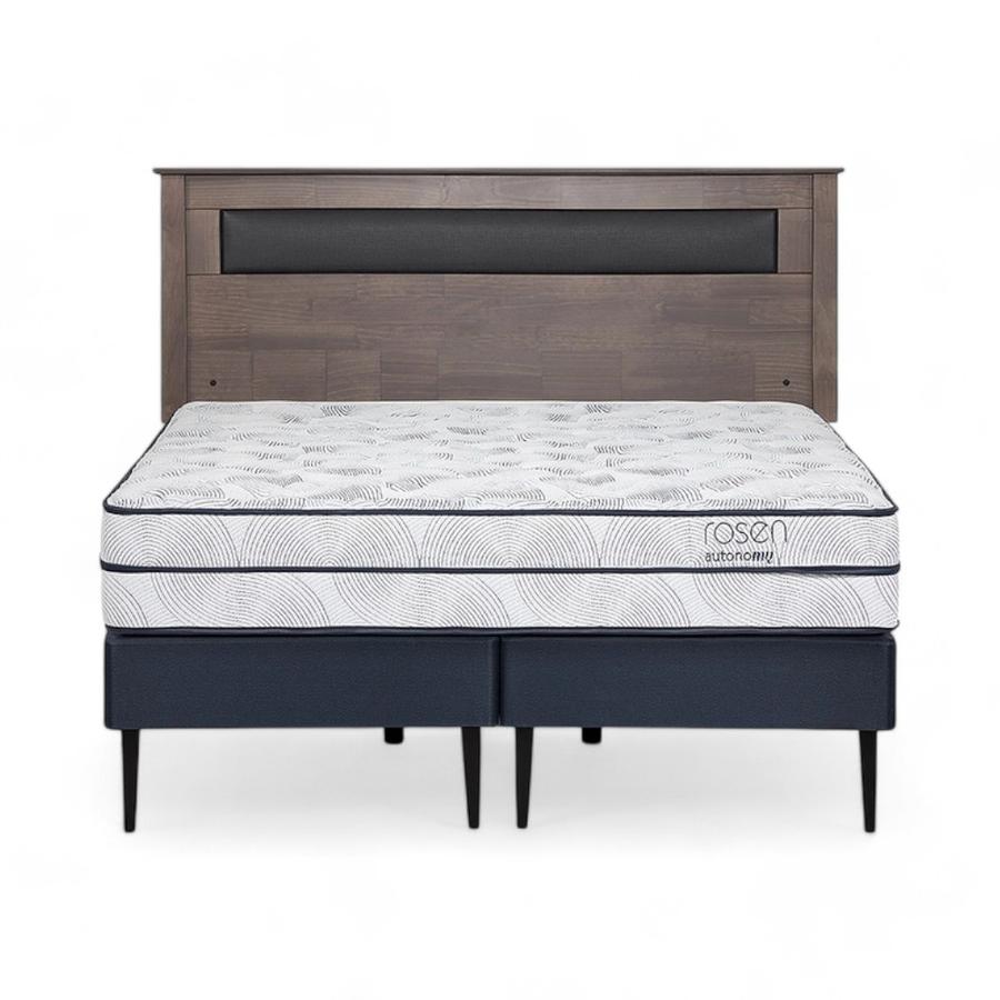 Cama Rosen Autonomy Sky 2 Plazas Acero + Respaldo Ferrara