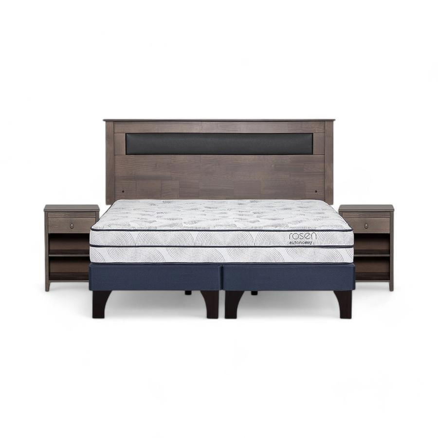 Cama Rosen Autonomy Sky 2 Plazas Madera + Muebles Ferrara
