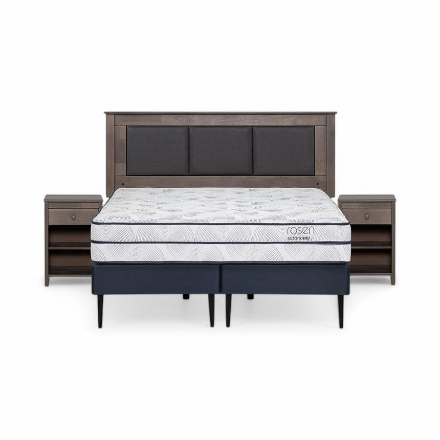 Cama Rosen Autonomy Sky 2 Plazas + Muebles Rachel Gris