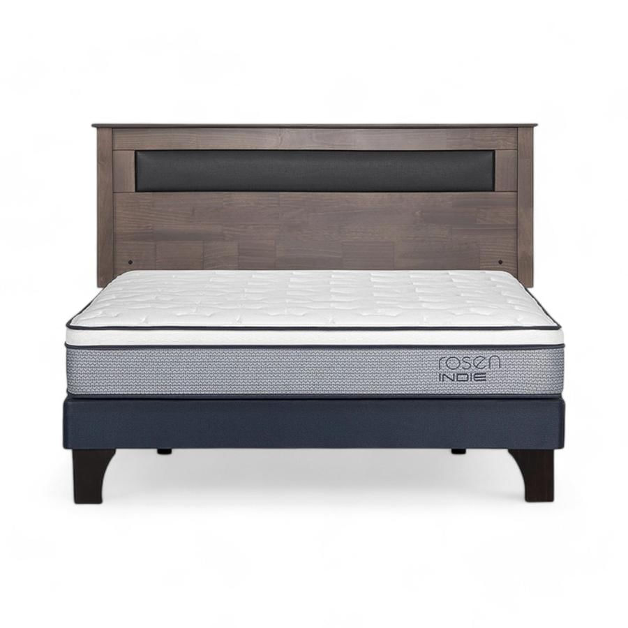 Cama Rosen Indie 2 Plazas Base Completa + Respaldo Ferrara