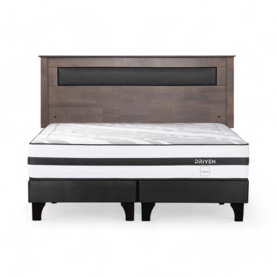 Cama Rosen Driven 2 Plazas + Respaldo Ferrara Café