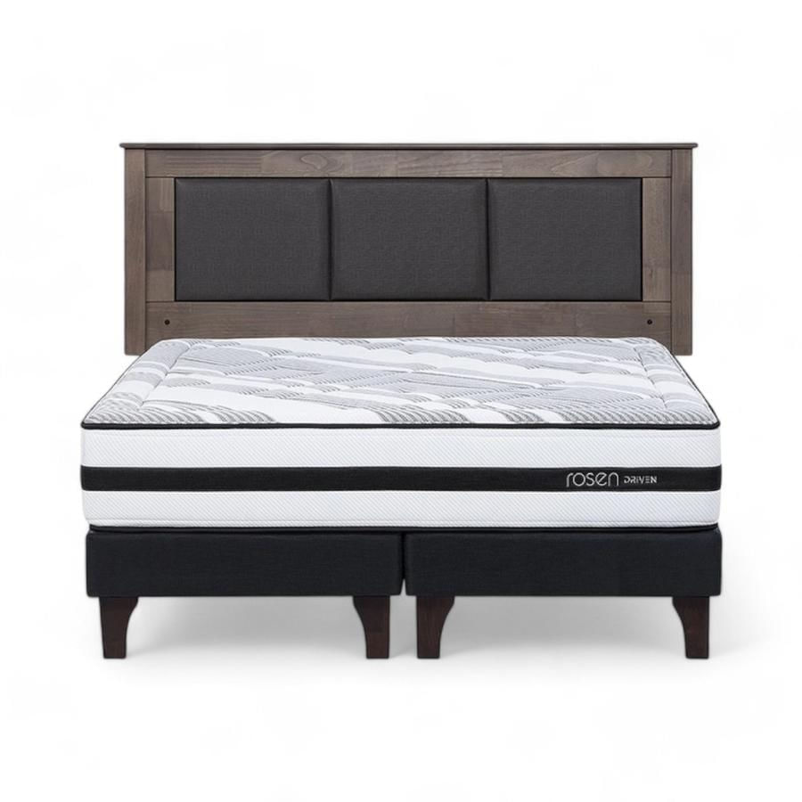 Cama Rosen Driven 2 Plazas + Respaldo Rachel Café