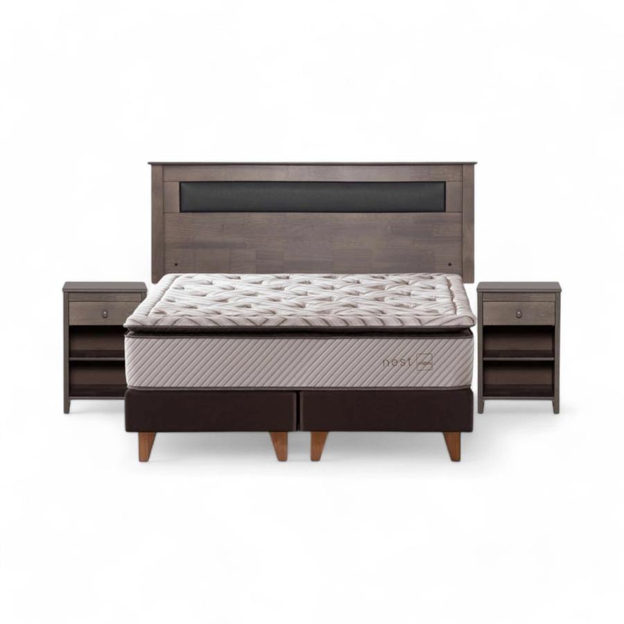 Cama Rosen Nest 2 Plazas + Muebles Ferrara
