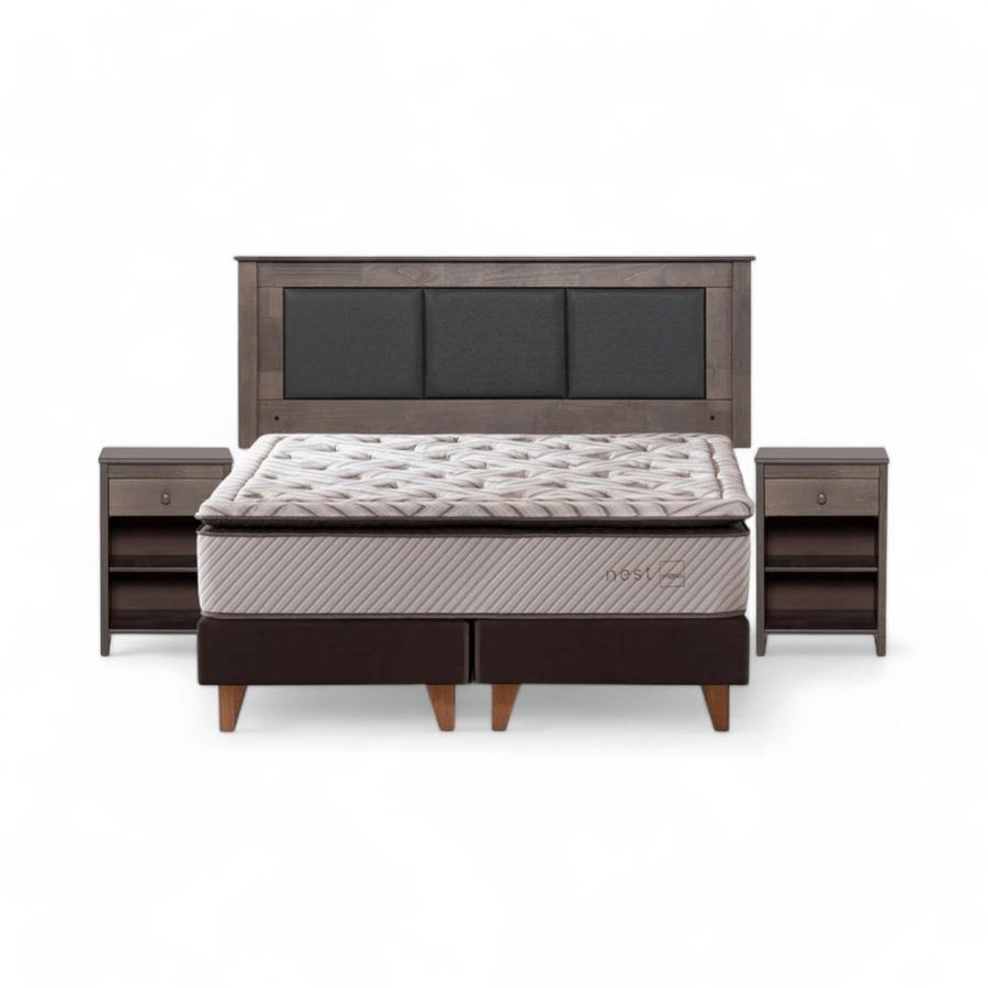 Cama Rosen Nest 2 Plazas + Muebles Rachel