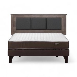 Cama Rosen Ergo T 2 Plazas Completa + Respaldo Rachel Gris