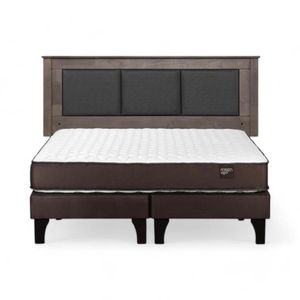 Cama Rosen Ergo T 2 Plazas Dividida + Respaldo Rachel Gris