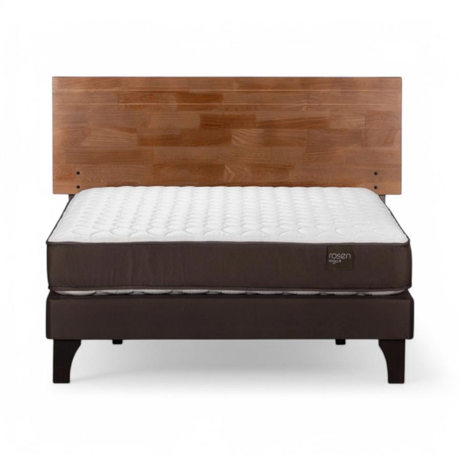 Cama Rosen Ergo T 2 Plazas Completa + Respaldo Tabor Café
