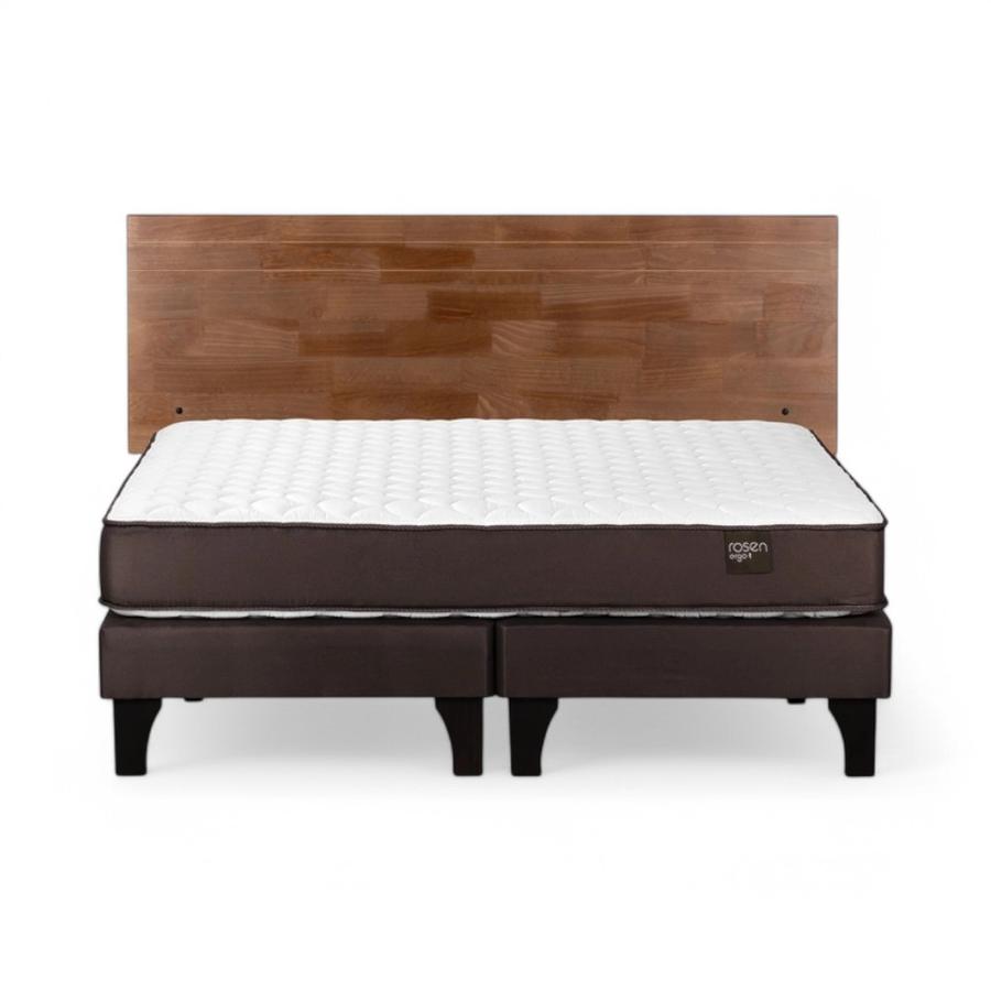 Cama Rosen Ergo T 2 Plazas Dividida + Respaldo Tabor Café