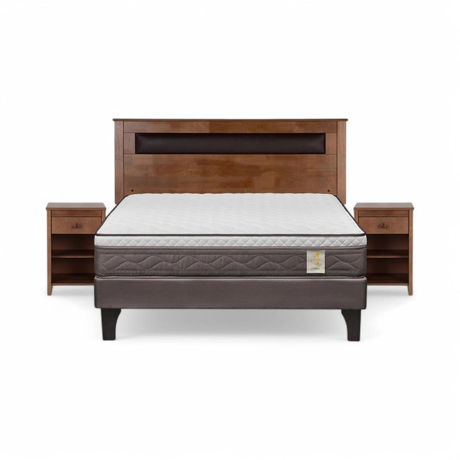 Cama Rosen New Style 4 Plus 2 Plazas + Muebles Ferrara Café