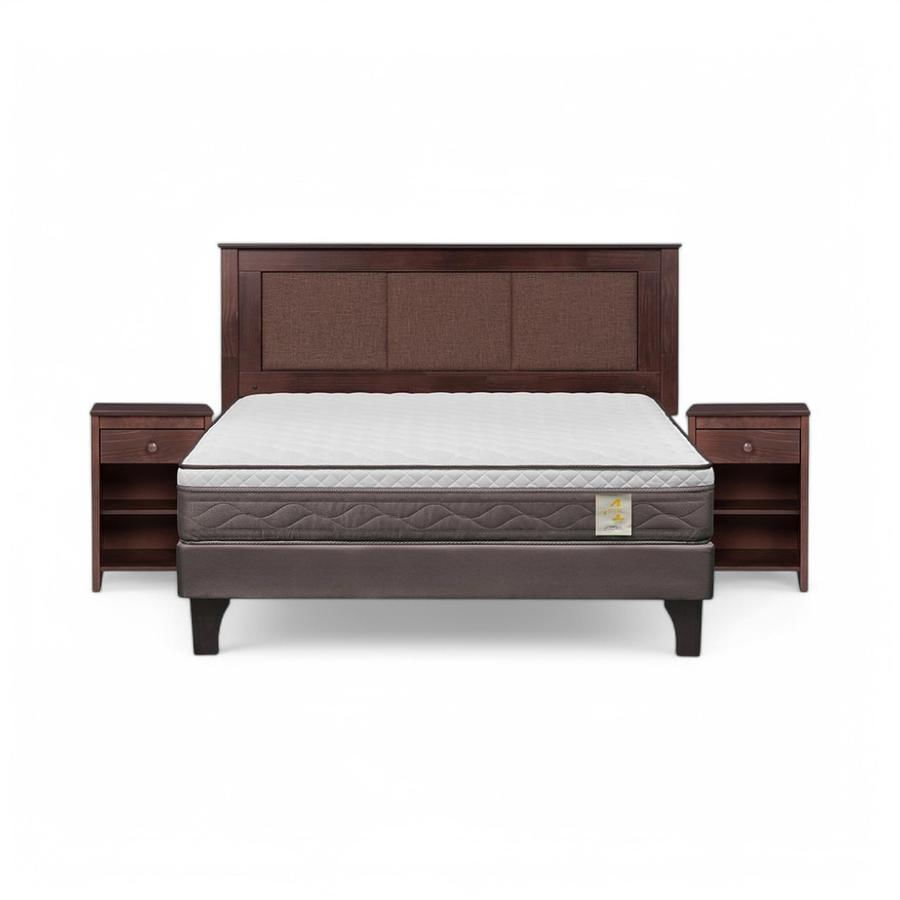 Cama Rosen New Style 4 Plus 2 Plazas + Muebles Rachel Café