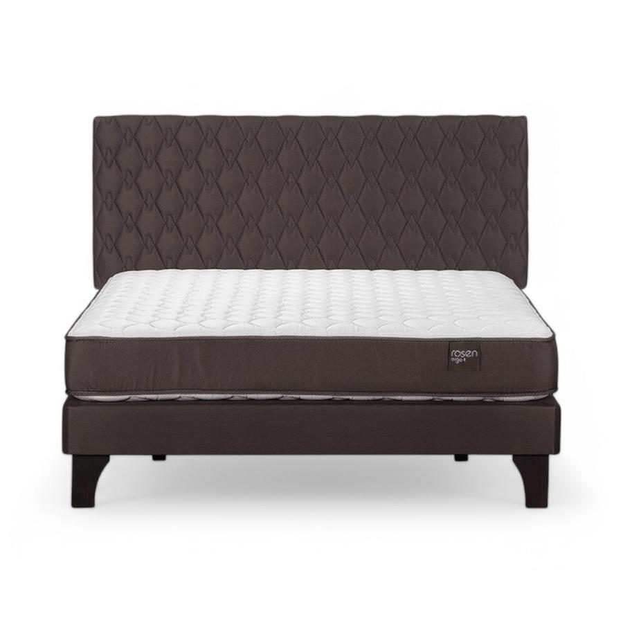 Cama Rosen Ergo T 2 Plazas Completa + Respaldo Ivar Café