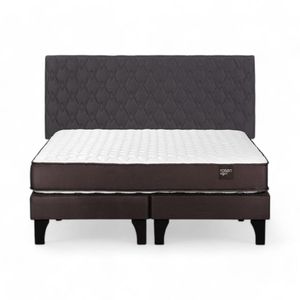 Cama Rosen Ergo T 2 Plazas Dividida + Respaldo Ivar Gris