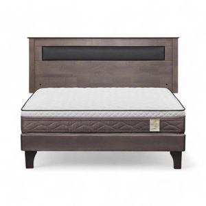 Cama Rosen NewStyle 4 Plus 2 Plazas + Respaldo Ferrara Gris