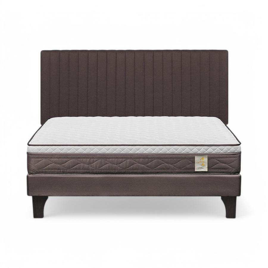 Cama Rosen NewStyle 4 Plus 2 Plazas + Respaldo Lucio Gris