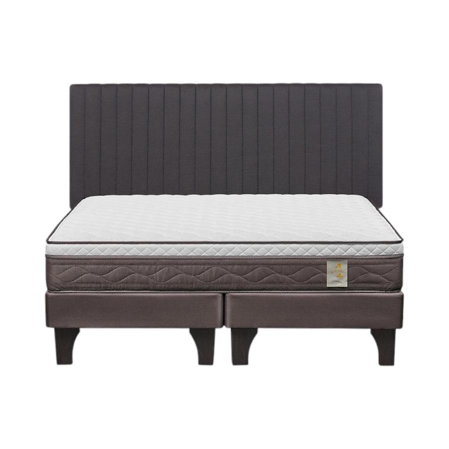 Cama Rosen NewStyle 4 Plus 2 Plazas + Respaldo Lucio Gris