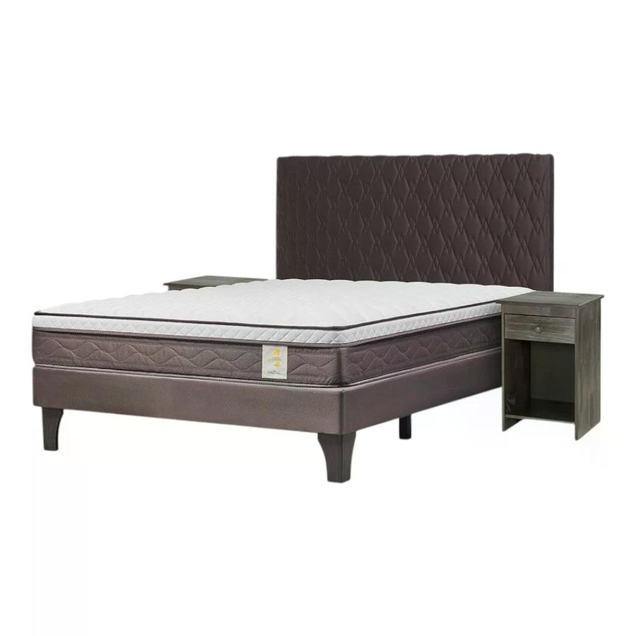 Cama Rosen 4 Plus 2 Plazas + Respaldo y Velador