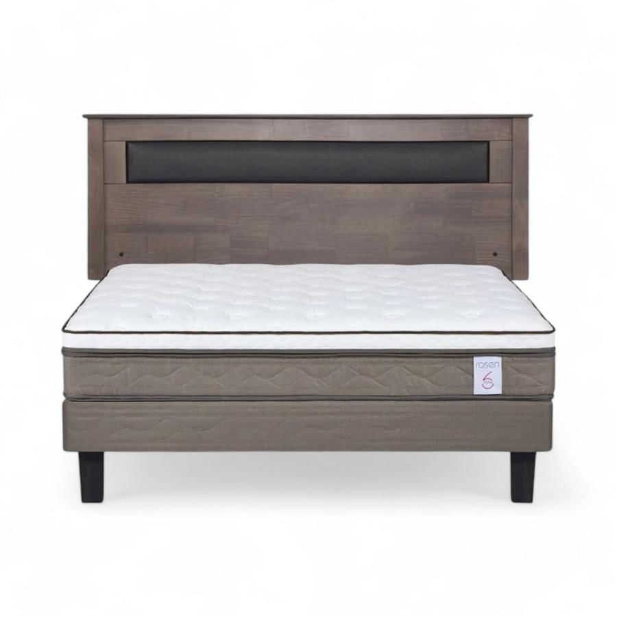 Cama Rosen NewStyle6 2 Plazas + Respaldo Ferrara Gris