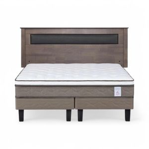Cama Rosen NewStyle6 2 Plazas + Respaldo Ferrara Gris