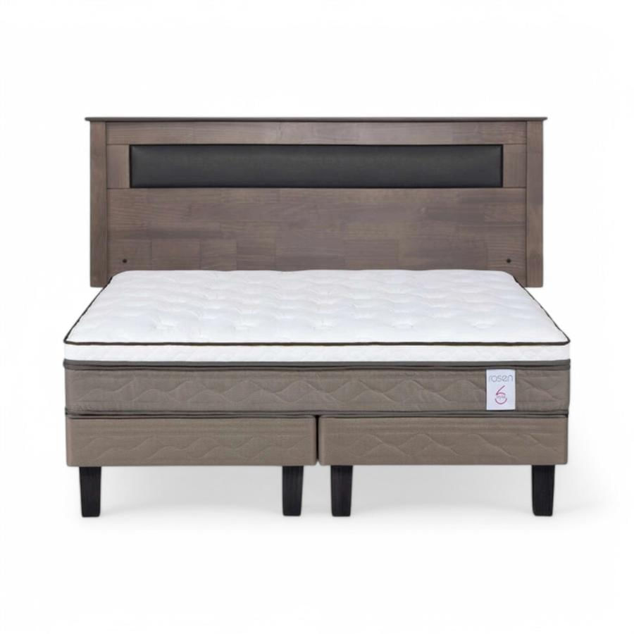 Cama Rosen NewStyle6 2 Plazas + Respaldo Ferrara Gris