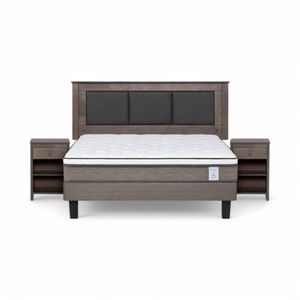 Cama Rosen NewStyle 6 2 Plazas + Muebles Rachel Gris