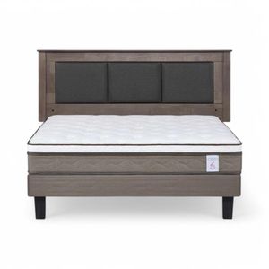 Cama Rosen NewStyle 6 2 Plazas + Respaldo Rachel Gris