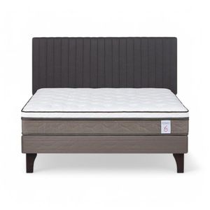 Cama Rosen NewStyle 6 2 Plazas + Respaldo Lucio Gris