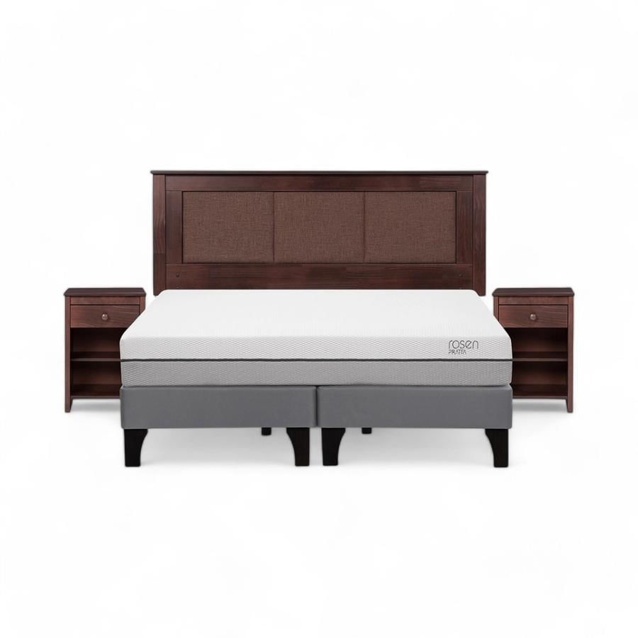 Cama Rosen Pratta 2 Plazas Dividida + Muebles Rachel