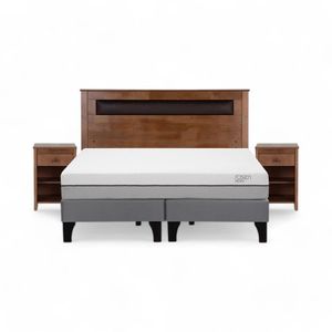 Cama Rosen Pratta 2 Plazas Dividida + Muebles Ferrara Café