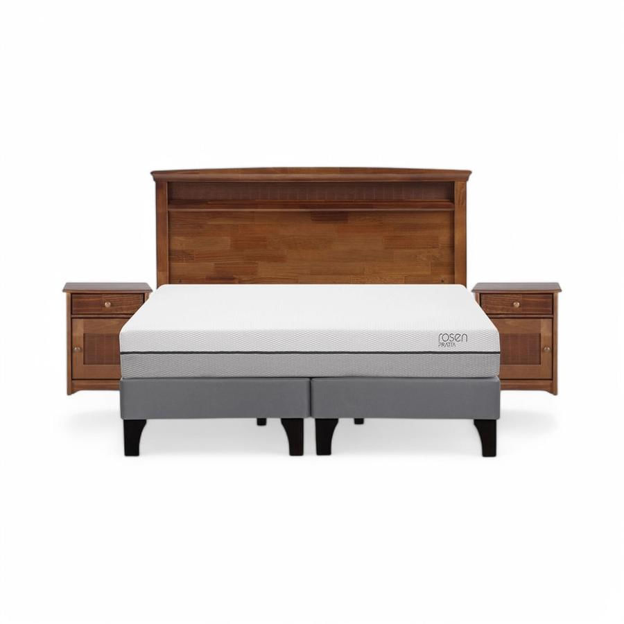 Cama Rosen Pratta 2 Plazas Dividida + Muebles Veneto Café