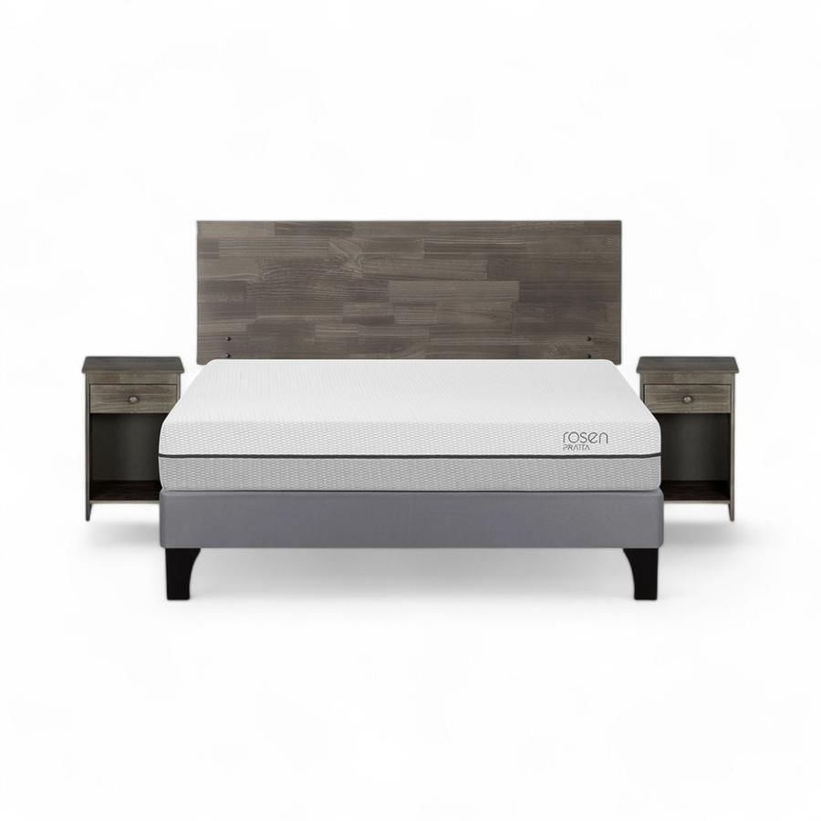 Cama Rosen Pratta 2 Plazas Completa + Muebles Tabor