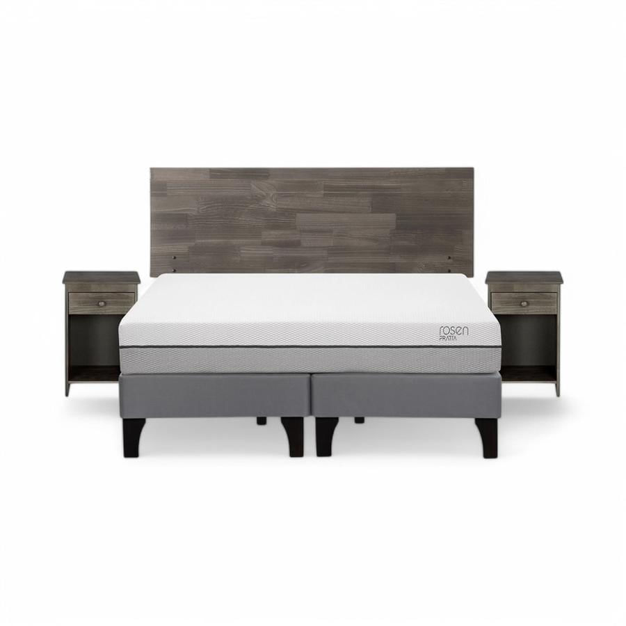 Cama Rosen Pratta 2 Plazas Dividida + Muebles Tabor