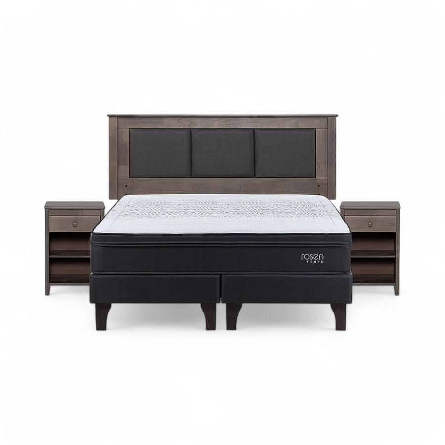 Cama Rosen Tempo 2 Plazas Dividida + Muebles Rachel