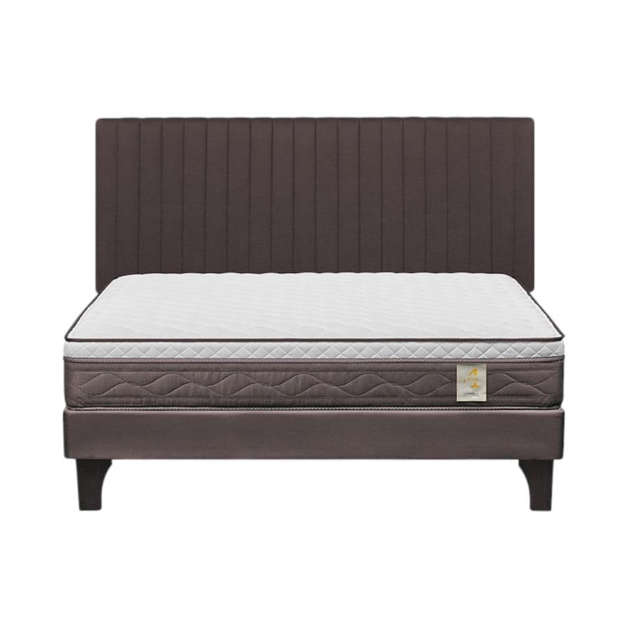 Cama Rosen NS4 Plus 2 Plazas Completa + Respaldo Lucio Café