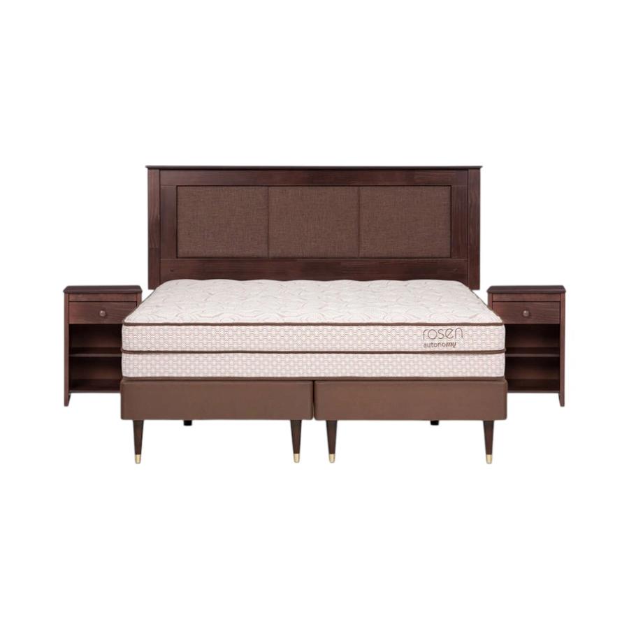 Cama Rosen Autonomy Land 2 Plazas + Respaldo Rachel Café