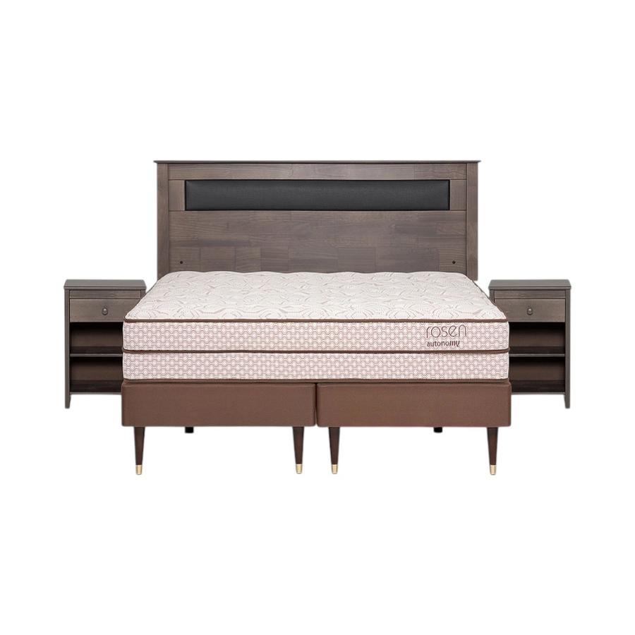 Cama Rosen Autonomy Land 2 Plazas + Muebles Ferrara Café