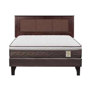 Cama Rosen NS4 Plus 2 Plazas Completa + Respaldo Rachel Café