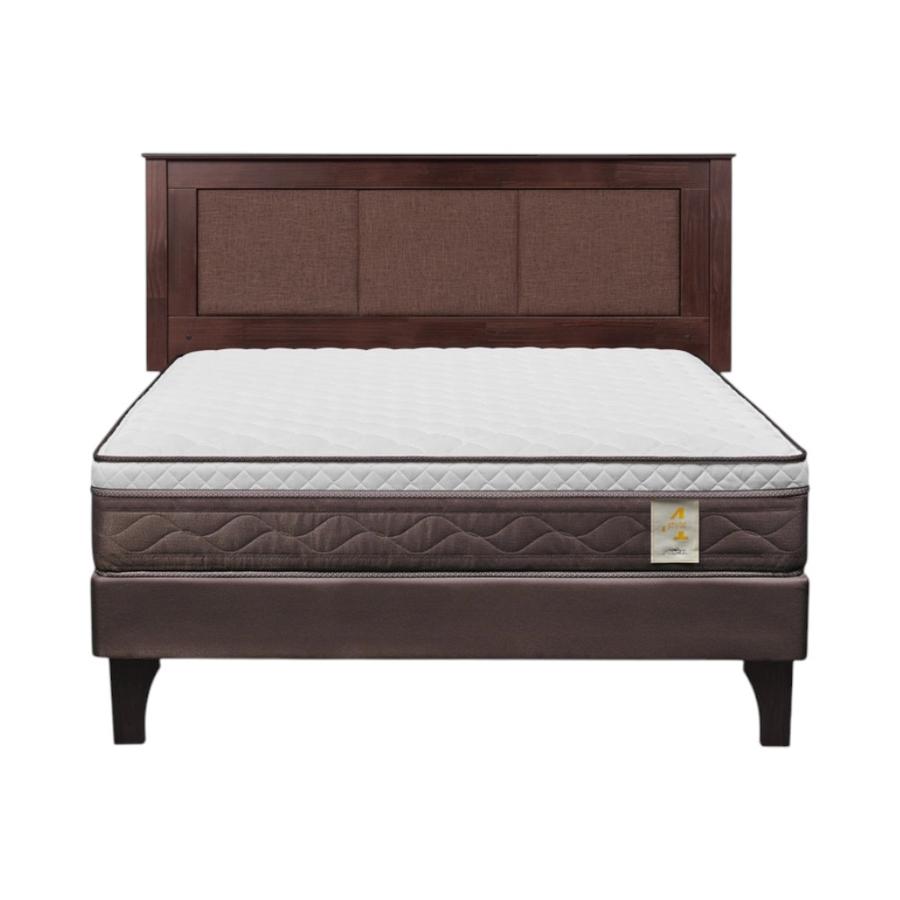 Cama Rosen NS4 Plus 2 Plazas Completa + Respaldo Rachel Café