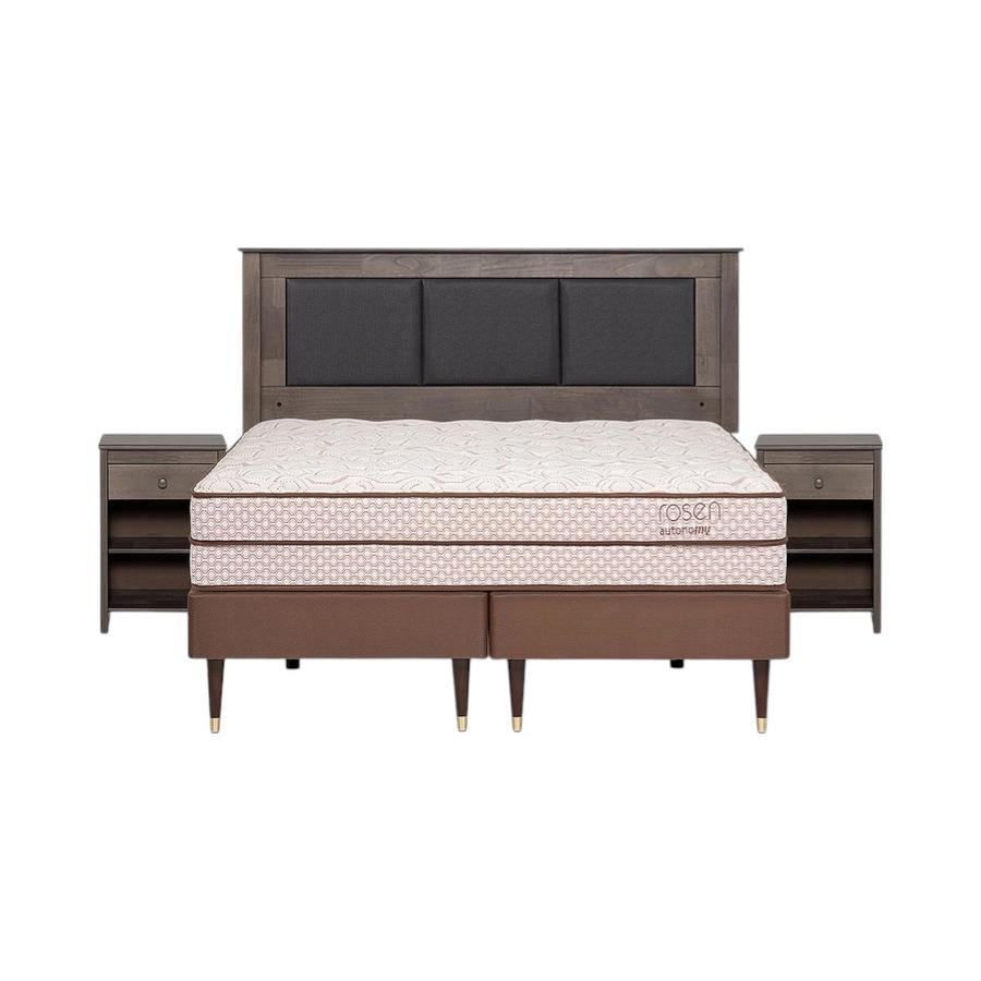 Cama 2 Plazas Rosen Autonomy Land + Respaldo Rachel/Velador