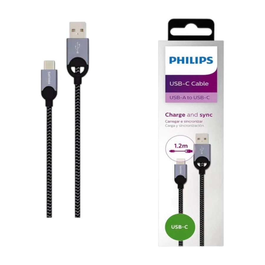 Cable USB C a USB C Philips 1.2 Metros Negro
