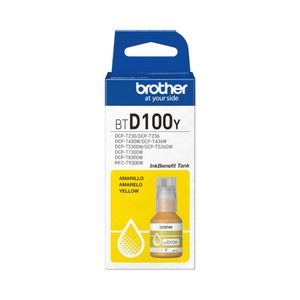 Botella Tinta Amarilla Brother BTD100Y