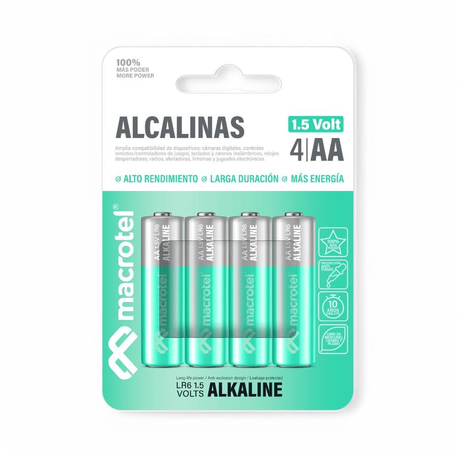 Pack 4 Pilas AA Macrotel Alcalinas
