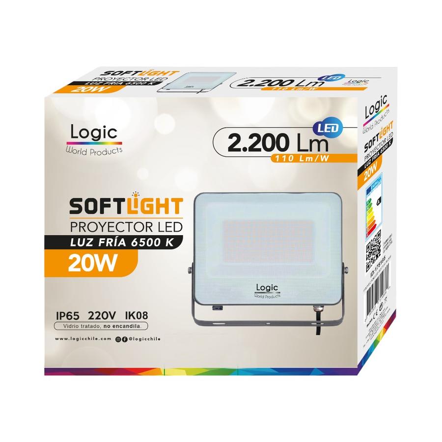 Proyector LED Wellmax Softlight 20W Luz Fría 6500K IP65