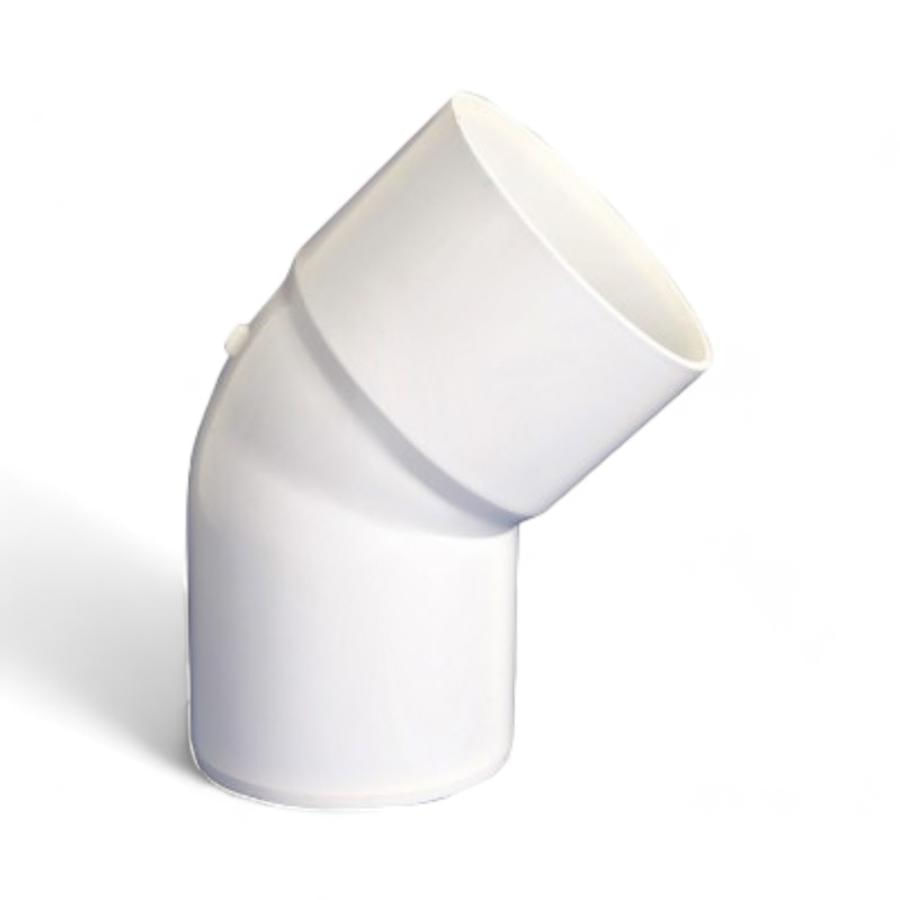Codo Canaleta Hoffens Macho/Hembra 75 Mm x 45° Blanco