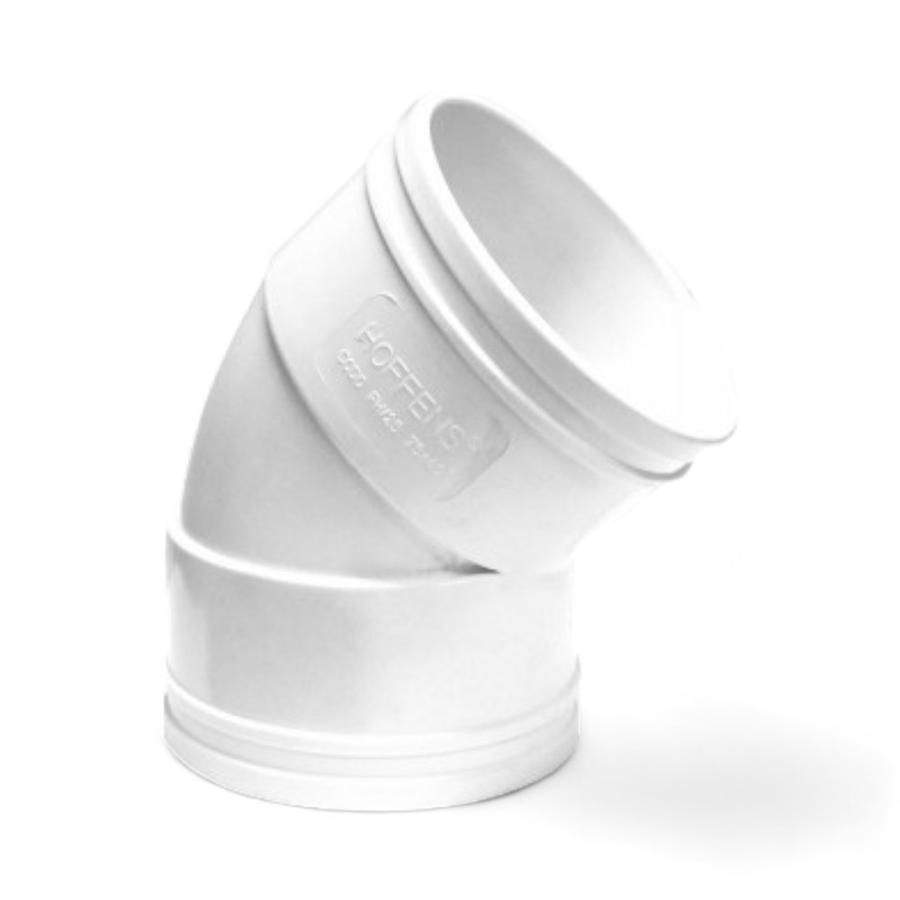 Codo Canaleta Hoffens Hembra/Hembra 75 Mm x 45° Blanco